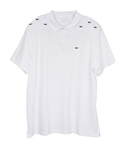 Vineyard Vines Mens Classic Short Sleeve Cotton Classic Polo Jake Blue (Large, Whale Shep/White Cap)
