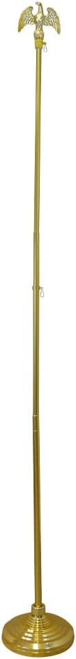 8ft Gold Flag Pole and Gold Base Kit (Eagle Top)