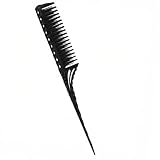 hankousi Toupierkamm mit Griff, antistatisches Styling-Werkzeug für Friseure, 1 Stück, Schwarz