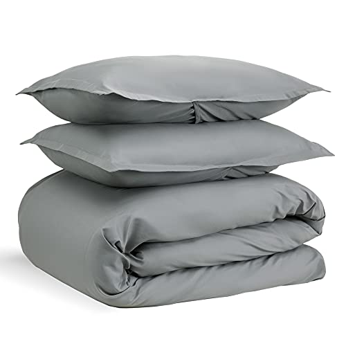 Sonive Duvet Cover Set Full/Queen,Bedding Super Soft and Breathable Double Brushed Microfiber 3 Pieces with Zipper Closure 8 Corner Ties Grey