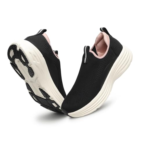 Image of YOHO Women Walking Shoes Rushhour Dynamic | Cushioned, Comfortable, Lightweight & Breathable Knitted Slip-Ons | Every Day Casual Wear Without Lace, Stylish Footwear for Ladies /Girls -900