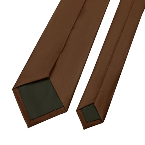 Image of KOOELLE Men's Ties Solid Pure Color Plain Neckties Formal Black Ties For Men