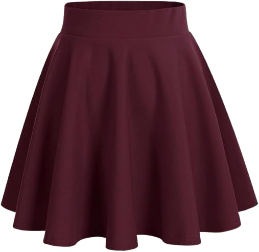 Womens High Waist Skater Skirt | Solid Lavender Flared Mini Skirt | Stretchable Fabric Casual for Girls & Womenskirt-6-picture-22