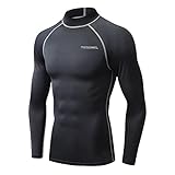 Tesuwel Mens Rash Guard Long Sleeve Swim Shirts for Men UPF 50+ UV Sun Protection Compression Water...