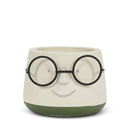 Abbott Collection Mini Face Planter with Glasses -...