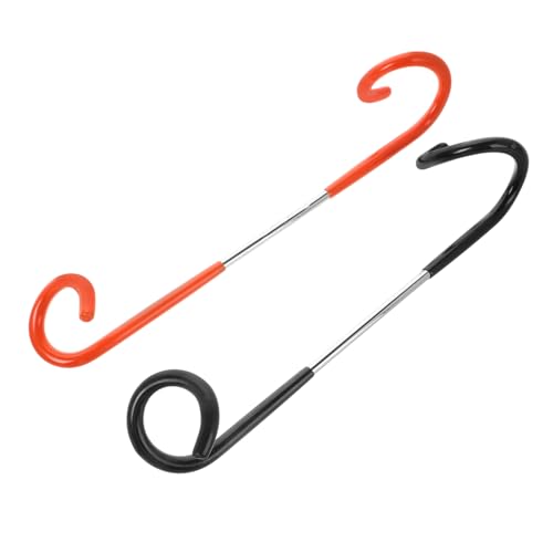 BESPORTBLE Tent Accessories 2-Pack Lantern Hangers Multifunctional Hooks for Camping Outdoor Lights Garden S-Shape Black and Orange