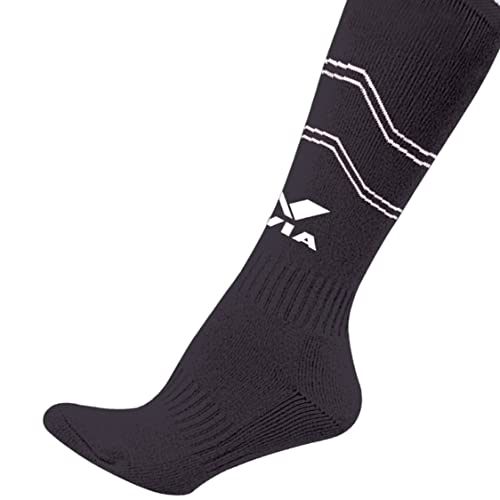 Nivia Rabona Football Super Stockings for Men & Women, Knee Length Stockings, Football Socks, Soccer Socks, Sports Socks, Polyester Blend (Black) Size - S
