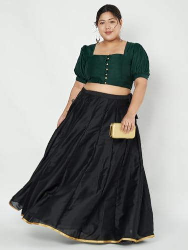 Image of studio rasa Women's Plus Size Silk Blend Button Down Crop Top for Wedding Festive Party