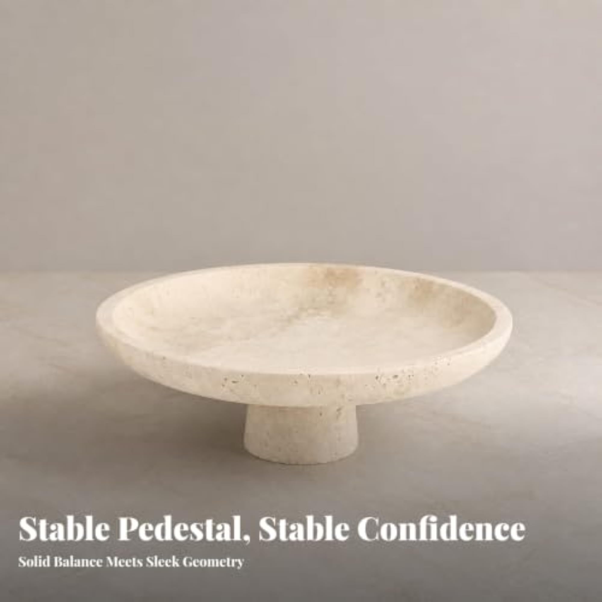 Minimalist Round Pedestal Tray, Decorative Stone Dish