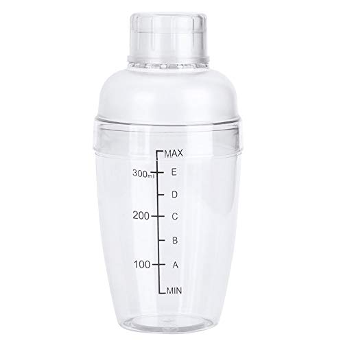 Cocktail Shaker with Scale, Drink Shaker Cocktail Plastic Resin Cocktail Mixer Bottles, Coffee Shaker Transparent Cocktail Maker for Home Bar Milk Tea Shop Party Coffee Shop Restaurant (350ml)