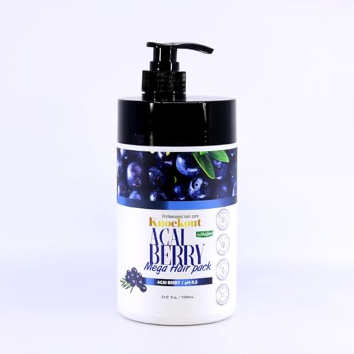 KnockOut Acai Berry Mega Hair Pack 1000ml/ 33.81 fl. Oz for damaged hair restore