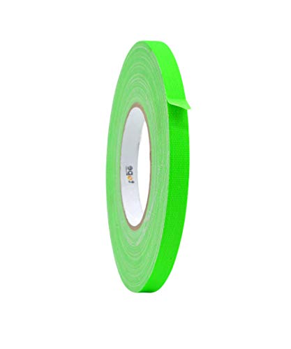 Image of WOD GTC12 Gaffer Tape, Fluorescent Green Low Gloss Finish Film, 1 /2 in. x 60 ft. (Pack of 96) Residue Free, Non Reflective Cloth Fabric, Secure Cords, Water Resistant, Photography, Filming Backdrop