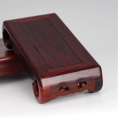 Posavasos rectangular de secoya con elegante base de alambre plateado para jarrones de té grande 5