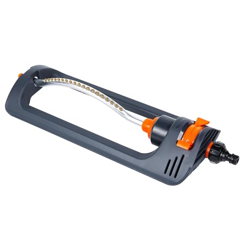 Albert Austin Garden Bar Sprinkler with Quick Hose Attachment 17M Wide Coverage Adjustable Spray Control Oscillating Garden Lawn Sprinkler Sturdy Metal Construction Yard Lawn Watering Irrigation