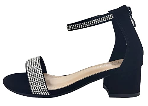 Lucky Top Girls Dress Dress Sandal Rhinestones Low Heel Ankle Strap2