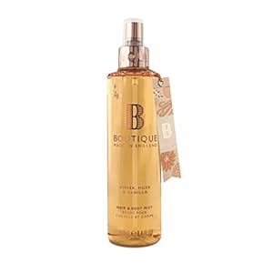 Boutique Amber, Musk & Vanilla & Body Mist, Hydrating and Refreshing 250ml