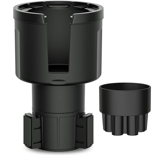 Swigzy Car Cup Holder Expander (Long Base) - Adjustable Expandable Insert Extender, Automotive Adapter Holds Hydro-Flask, Yeti, Nalgene, Large (32 40 oz) Water Bottles, Big Drinks - Universal