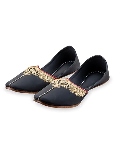 Image of KORAKARI Men's Traditional Leather Punjabi Jutti Comfortable Mojari for Men