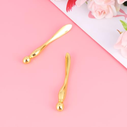 DIYEAH 2pcs Gold Eye Massage Sticks Alloy Eye Cream Roller Facial Skin Care Tools for Wrinkle Reduction - Image 5