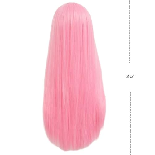 Perruque rose longue raide pour changer de coiffure sans abîmer vos cheveux - 5