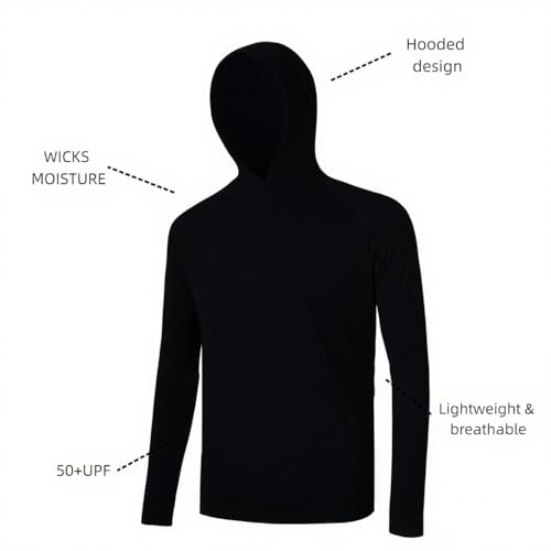Gary Com 5 Pack Mens Long Sleeve Work Pullover Sun Protection Hooded Shirt Quick Dry Comfortable Shirt for Workout Fishing4