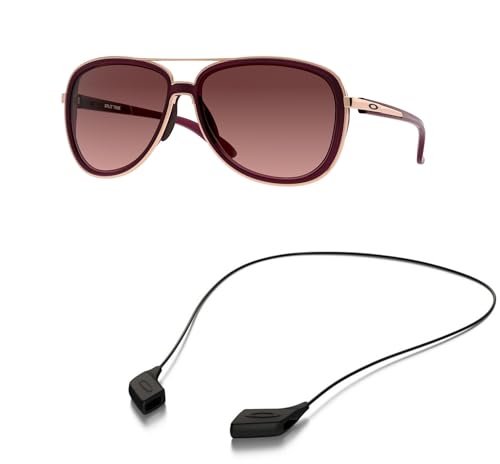 Oakley OO4129 Sunglasses Bundle: OO 4129 SPLIT TIME 412902 Crystal Raspberry and Medium Black leash Accessory kit2