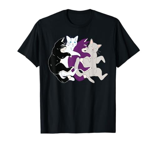 LGBTQ Demisexual Pride Flagge – Katzen Stapel Demisexuell T-Shirt