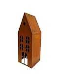 Edelrost Garten Laterne, Haus-Design, 44 cm, Metall Kerzenhalter für Außendekoration Gartendekoration rostige