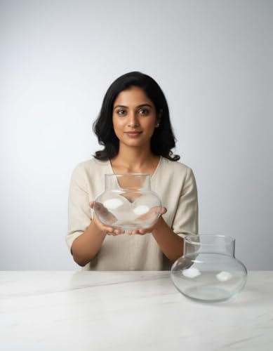 Image of Aradhya Enterprises Glass pots for Lucky Bamboo Bowl transperant Glass Bowl (mini Glass Pack 2)