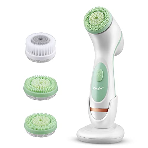 Facial Cleansing Brushï¼ŒCkeyiN 3 In 1Electric Exfoliating Spin Cleanser Device USB Rechargeable Waterproof Exfoliation Rotating Spa Machine Facial Massager