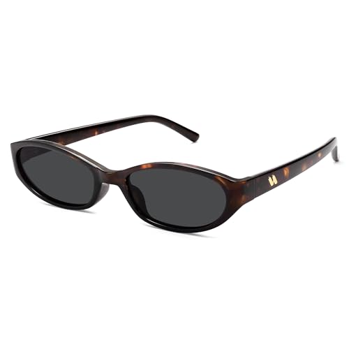 Image of Retro Oval Sunglasses Womens Mens Y2k Trendy Cateye Shades AR82299 | Narrow Round Cute Sunnies,90s 2000s Cool Skinny Frame