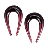 YOFANST 2 unids agudos espiral resorte en forma de U cristal cónicos púrpura azul negro verde rojo tapones de torsión calibre 2G-00G, Vidrio, circonita