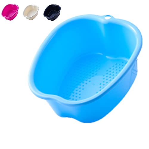 Tina grande de plástico para remojo de pies con masaje azul miniatura 7
