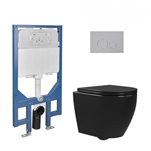 Deervalleyinwalltoiletcombosetandcarriersystemwallhungtoiletwithtankwallmountedtoiletwithsoftclosingseat11gpf16gpfdualflushblack2packagesseparately Urban Country Home Decor Deervalley in wall toilet combo set and carrier system wall hung toilet with tank wall mounted toilet with soft closing seat 11gpf16 gpf dual flush black 2 packages separately urban country home decor