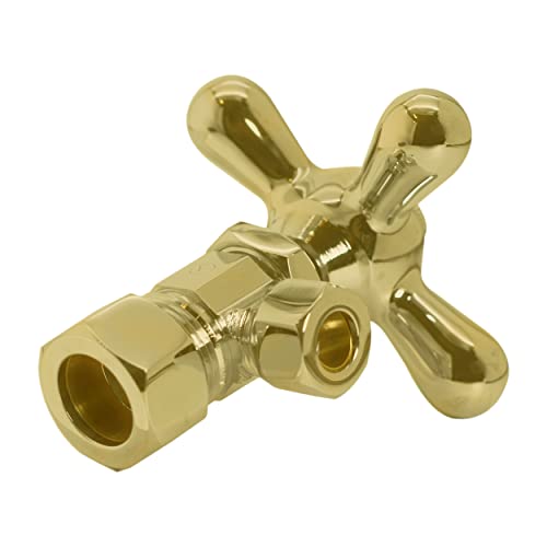 Condition photo showing New/Like New for westbrass corrugated supply kit with cross handle, 5/8" od x 3/8" od x 15", polished brass, d105k15x-01