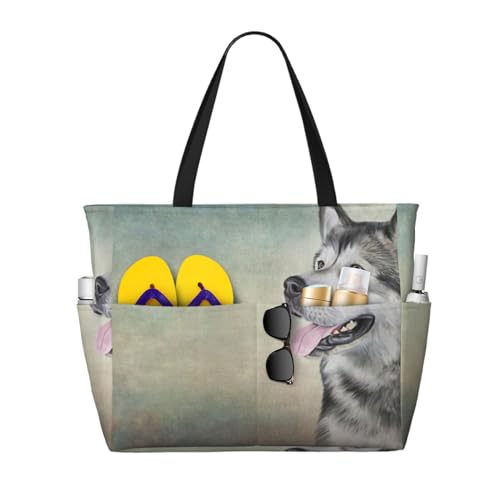 Portrait de Malamute d'Alaska, le grand sac fourre-tout idéal à offrir aux femmes