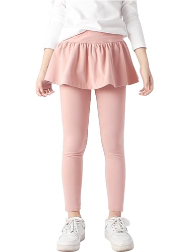 LOLANTA Girls Leggings with Skirt School Uniform Pants Kids Casual Stretchy Pleated Pantskirt for 5-12 Years