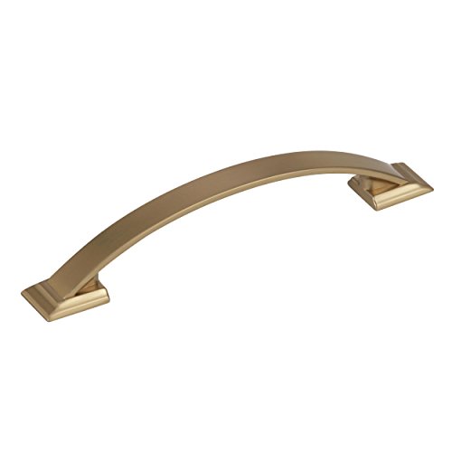 Image of Amerock | Cabinet Pull | Golden Champagne | 5-1 /16 inch (128 mm) Center to Center | Candler | 1 Pack | Drawer Pull | Drawer Handle | Cabinet Hardware