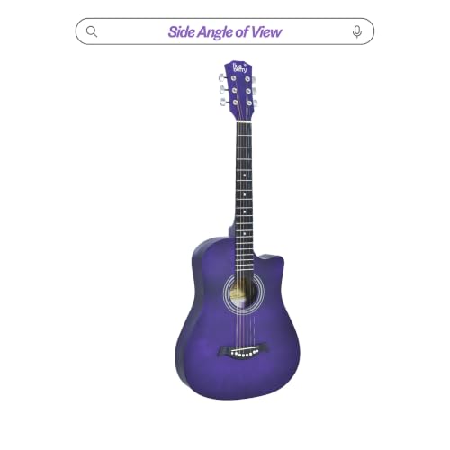 Image of BLUEBERRY B-38CM Matte Finish Purple Acoustic Guitar Kit, 38 Inch - Engineering Wood & Carbon Fiber Body, ABS Bridge & Fretboard, 2 Picks Included