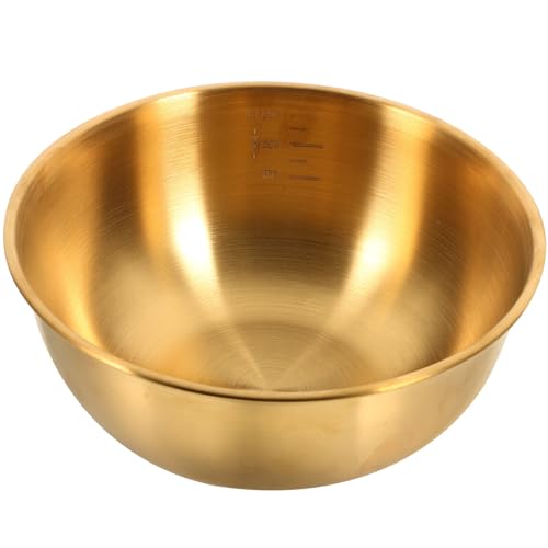 Tazón de acero inoxidable dorado de 1200 ml miniatura 1