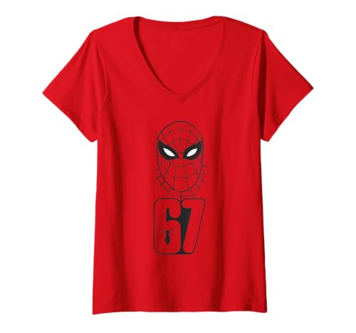 T-shirt Spider-Man 1967 Marvel col en V style vintage rétro pour femme