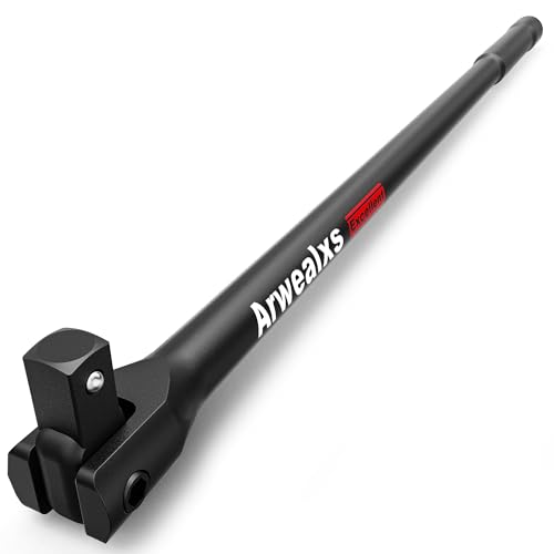 Arwealxs 1/2' Drive Breaker Bar, 32' Heavy Duty Extension Breaker Bar, 180° Rotatable Head, Auto Repair, Mechanical Repair