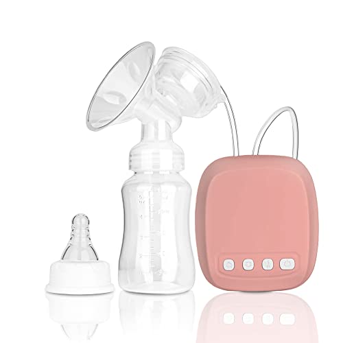kidoo - Sacaleches - Extractor de Leche Eléctrico para una Extracción Suave y Rápida - Solo Funciona Enchufado - Anti-Reflujo - Incluye Biberón | Portátil - Silencioso - Puerto USB (Rosa) Cover