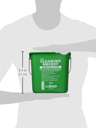 Image of Winco Cleaning Bucket, Medium, Green, 4.5 Quart (Pack of 12)