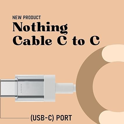 Image of Original 65W Nothing Phone USB Type C to C Mobile Data Cable Only White Other USB-C Devices,Earbuds,Laptop,Smartphone, White-Transprent (APR64)
