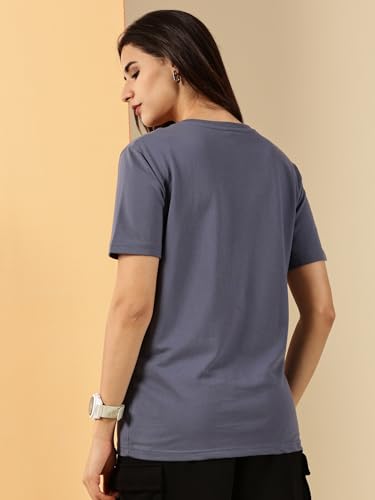 Image of Women's Pure Cotton Relaxed Fit V-Neck Half Sleeve T-Shirt | Gym Wear Casual Look T-Shirt | Regular Fitting with Comfort Wear for Women