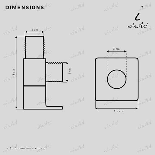Image of InArt Brass Angle Valve /Angle Cock Valve with Wall Flange for Bathroom /Kitchen Gold Color - 5 Year Warranty