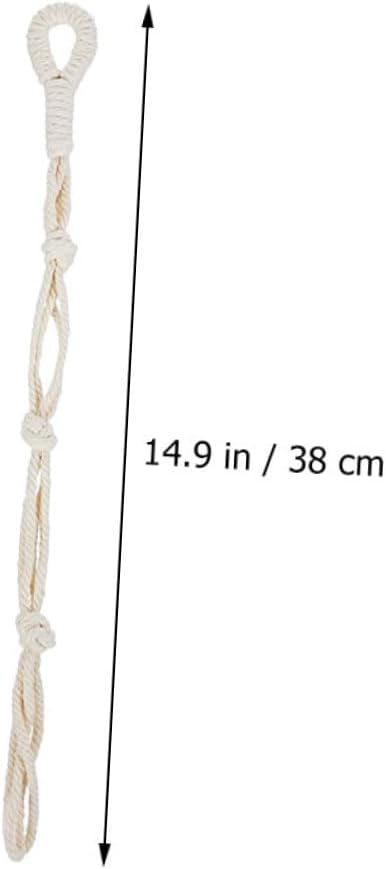 4pcs Macrame Plant Hanger Extender Cotton Rope Beige for Flower Pots image 4