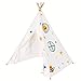 Produktbild SONGMICS Tipi für Kinder, tragbares Indianerzelt, Spielzelt mit Fenster, Transporttasche inklusive, Versteck für bis zu 3 Kinder, 110 x 110 x 155 cm, weiß LPT12WT