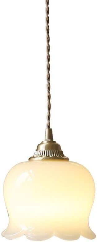 Suspension créative en céramique blanche et fleurie pour un plafond chic